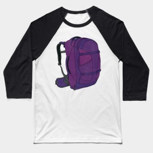 Travel Backpacking Backpack Drawing Baseball T-Shirt